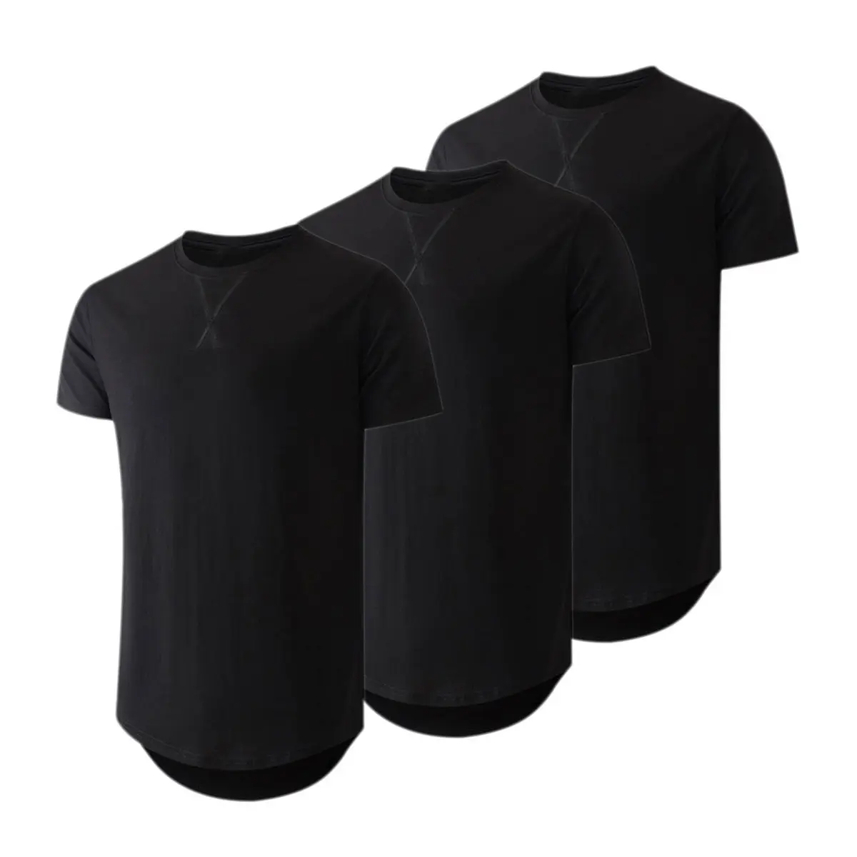 3-Pack Cotton Hip Hop Longline Crewneck Tees VIP - Image 3