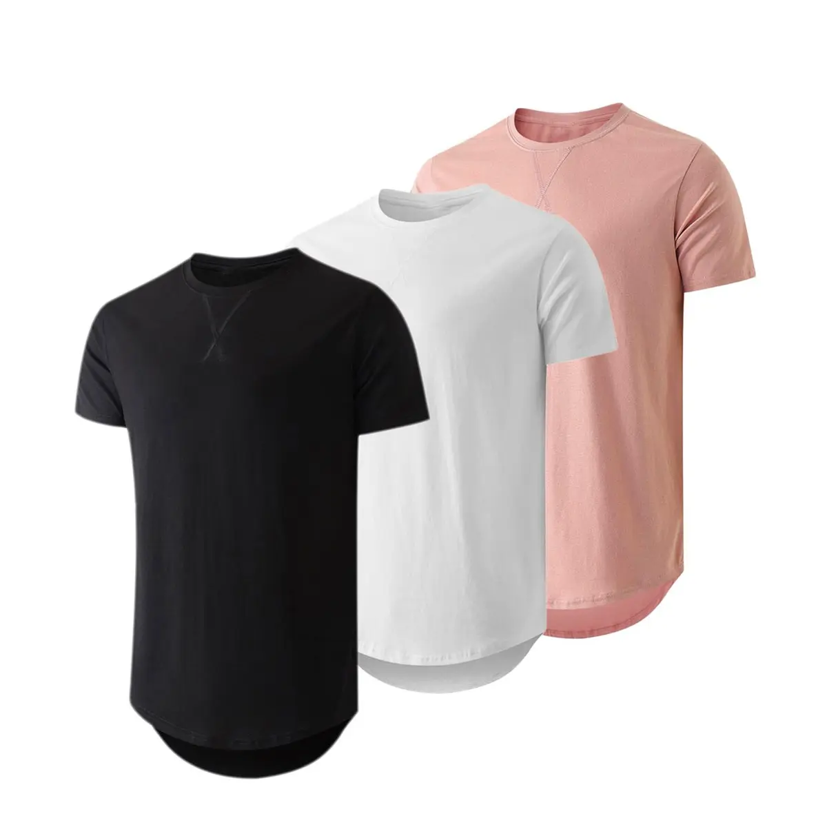 3-Pack Cotton Hip Hop Longline Crewneck Tees VIP - Image 4