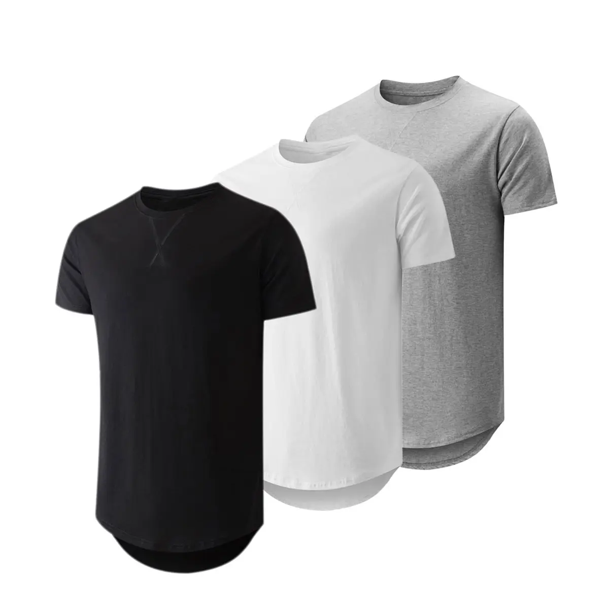 3-Pack Cotton Hip Hop Longline Crewneck Tees VIP - Image 5