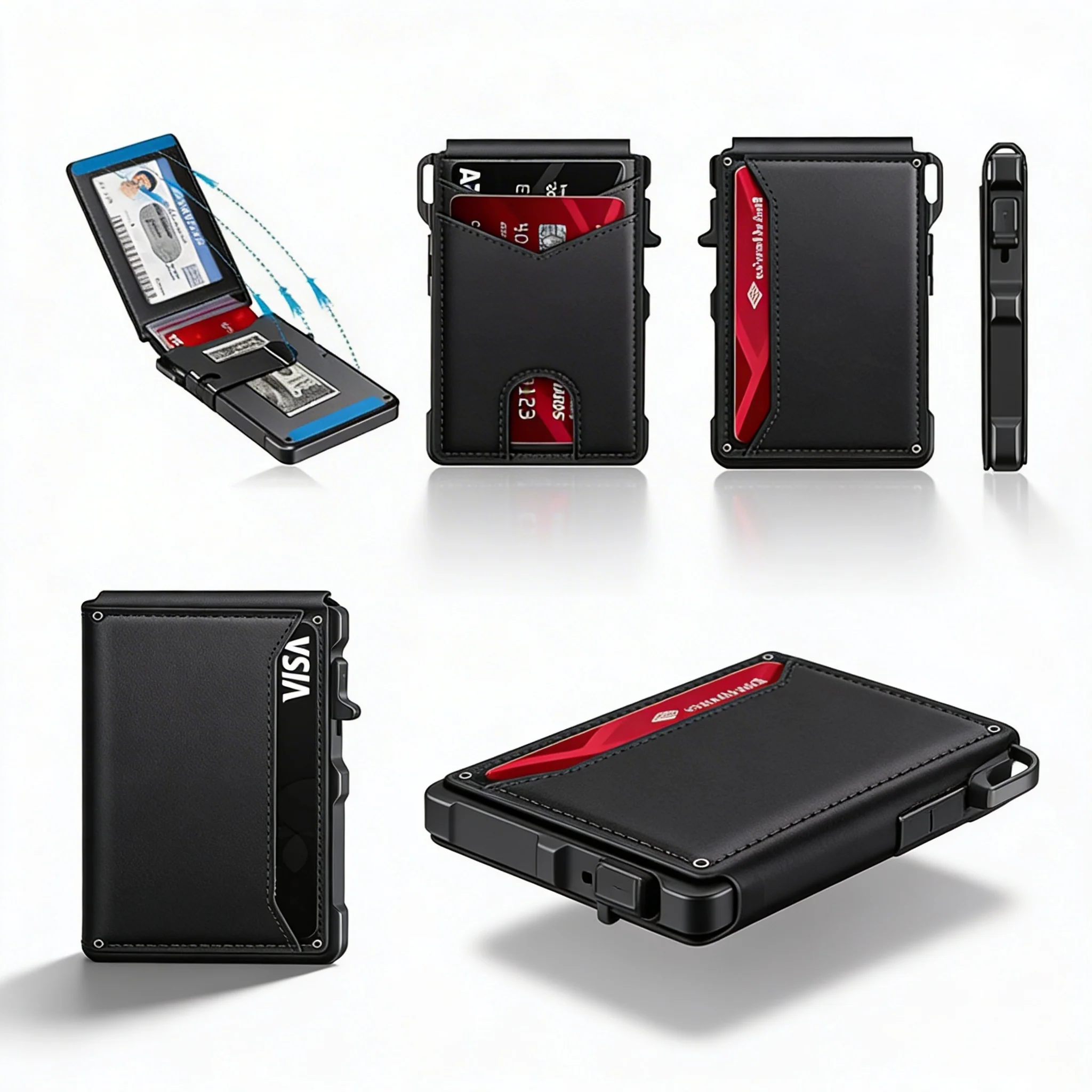 Minimalist RFID Slim Wallet with Money Clip - Image 3
