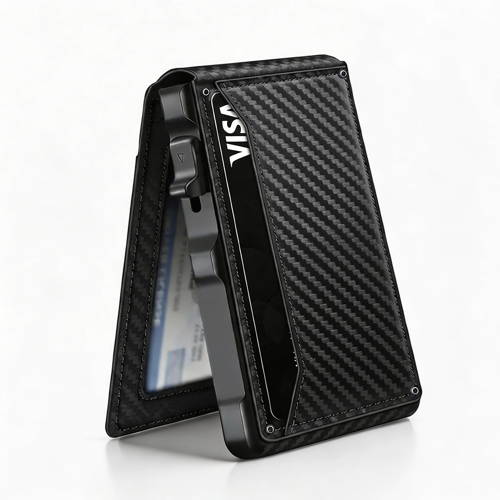 Minimalist RFID Slim Wallet with Money Clip - Image 4