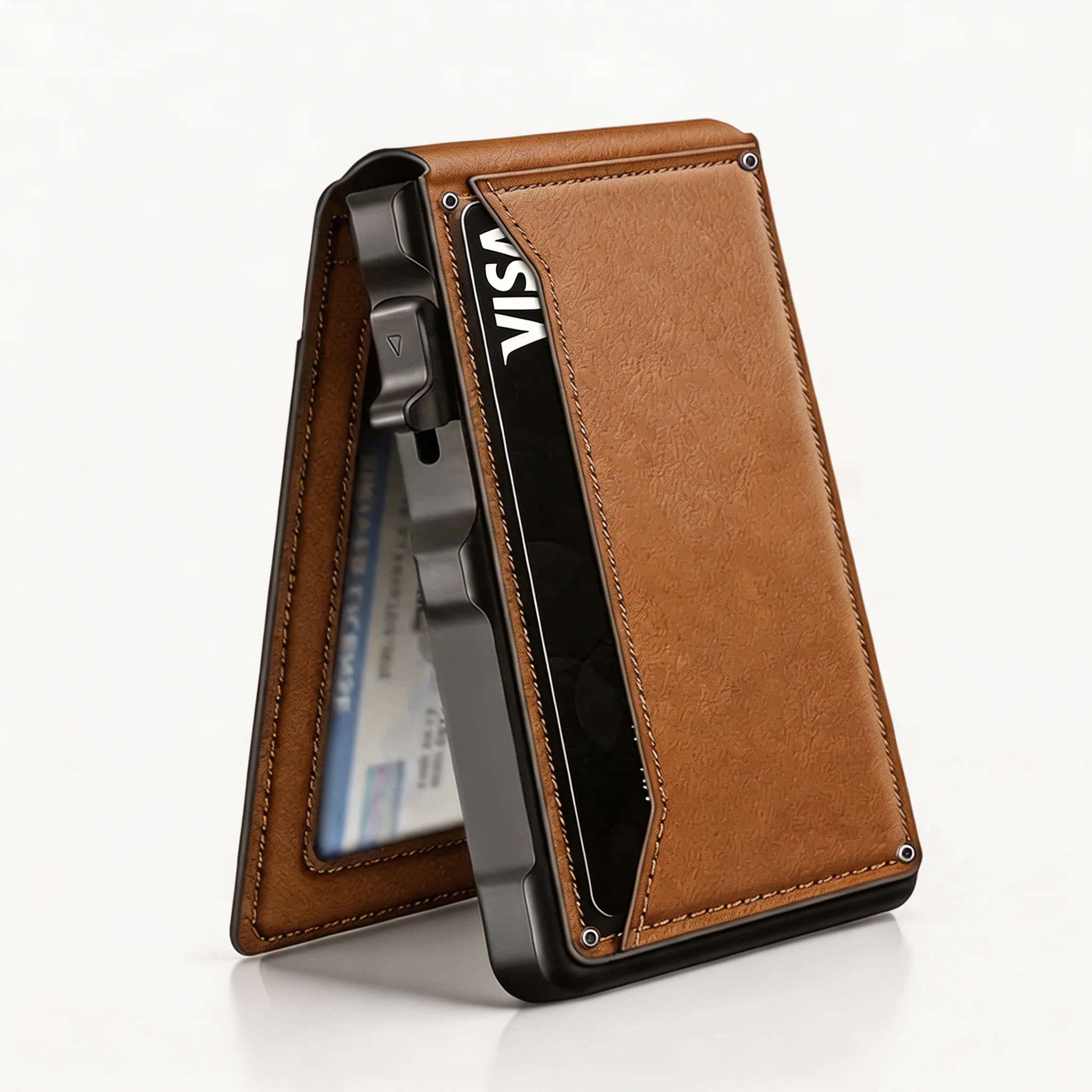 Minimalist RFID Slim Wallet with Money Clip - Image 5