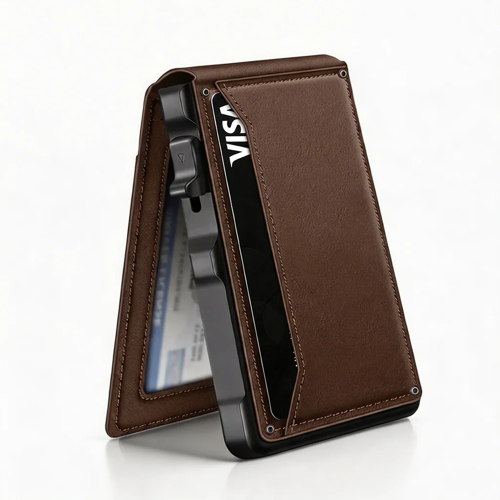 Minimalist RFID Slim Wallet with Money Clip - Image 6