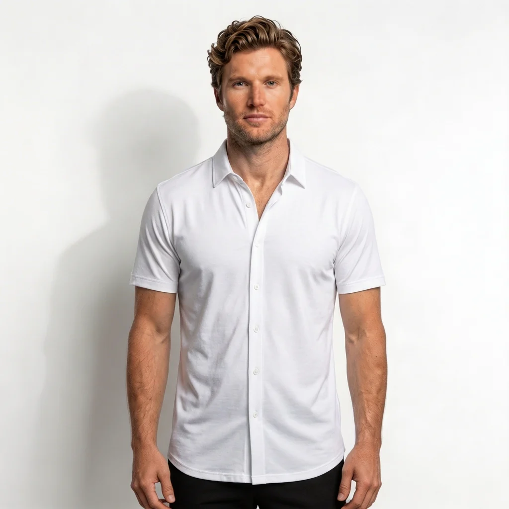 Slim Fit Stretch Short Sleeve Shirt - Image 5