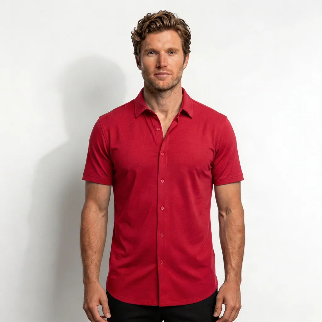 Slim Fit Stretch Short Sleeve Shirt - Image 8