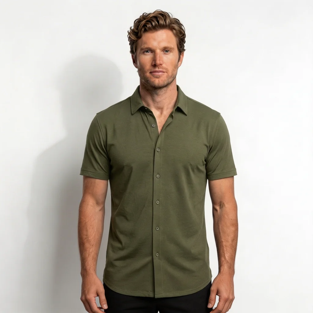 Slim Fit Stretch Short Sleeve Shirt - Image 9