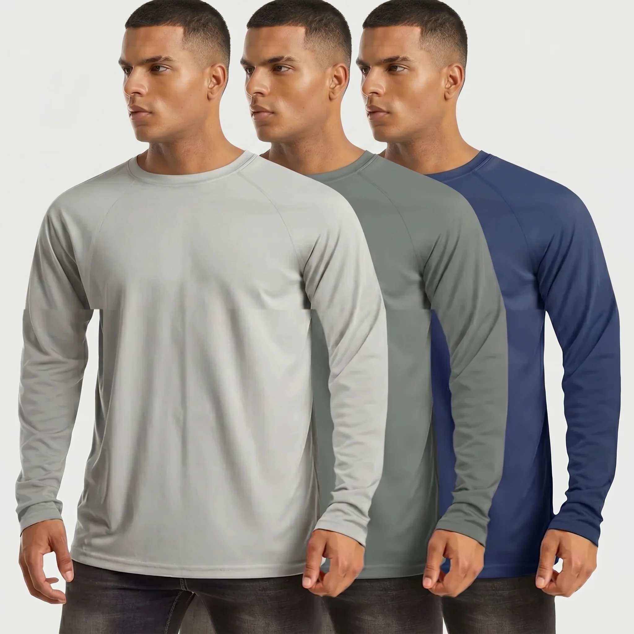 UPF 50+ Long Sleeve Athletic Shirts - 3-Pack VIP - Image 3